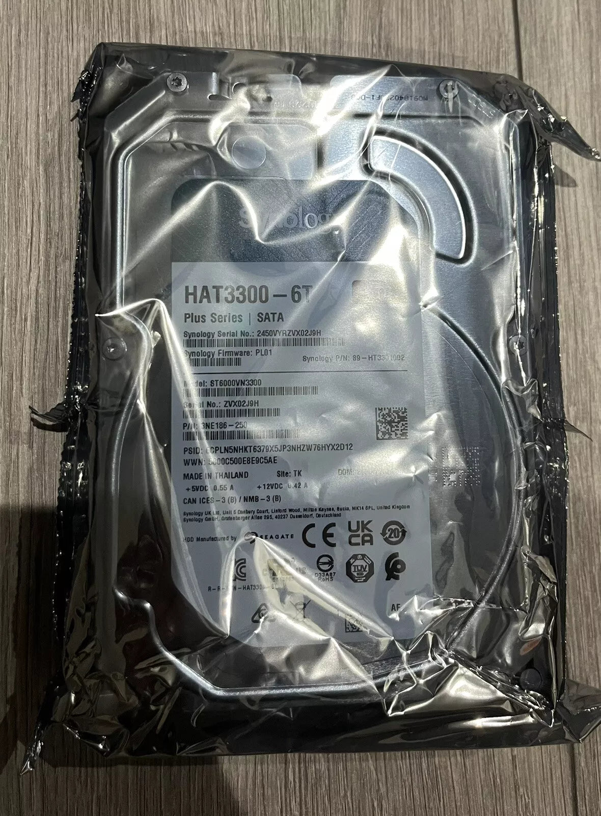 Synology HAT3300-6T SATA HDD HAT3300 6TB -Brand New Sealed