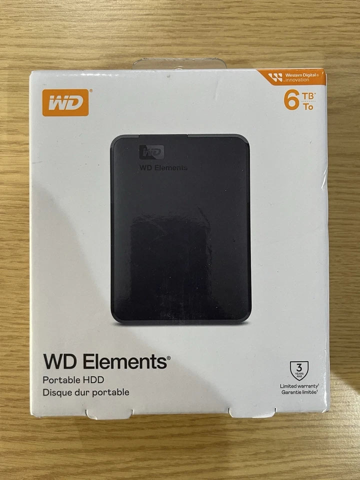 WD Elements Portable 6TB External Hard Drive Brand New Sealed