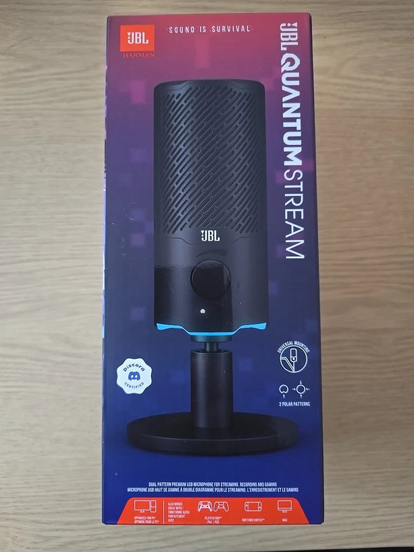 JBL Quantum Stream - USB Corded Dual Condenser Microphone - Black-Brand New Seal