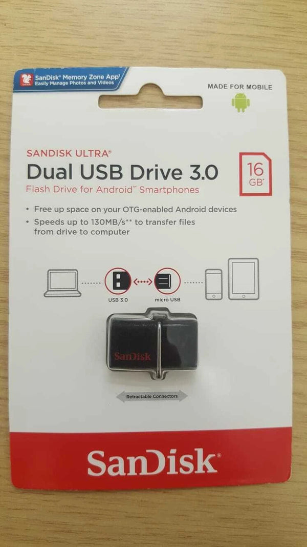 Sandisk Dual-USB Drive 3.0 -16GB.