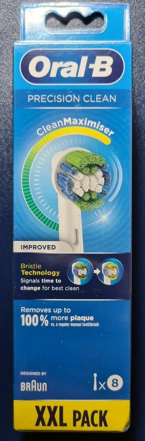 Oral-B Braun Precision Clean Bristle technology Toothbrush Heads Pack of 8!.