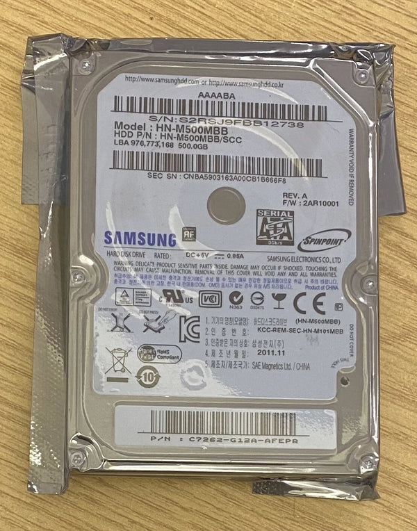NEW SAMSUNG 500GB SATA HARD DRIVE LAPTOP APPLE MACBOOK HN-M500MBB