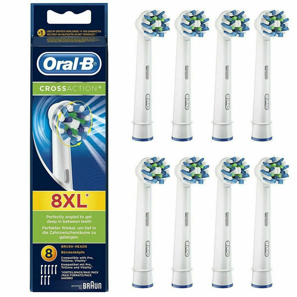 BRAUN ORAL-B CROSS ACTION TOOTHBRUSH REPLACEMENT HEADS 100 % GENUINE