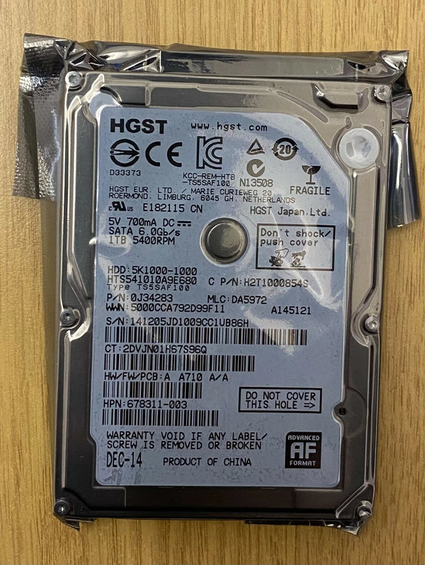 HGST 1TB 5400RPM 32MB 2.5" Internal Hard Drive 1TB Laptop HDD