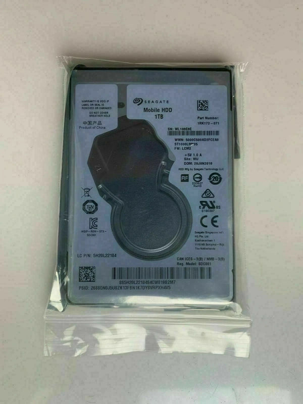 Brand New Seagate 1TB 2.5-Inch 5400rpm 128MB Cache SATA Hard Drive Silver