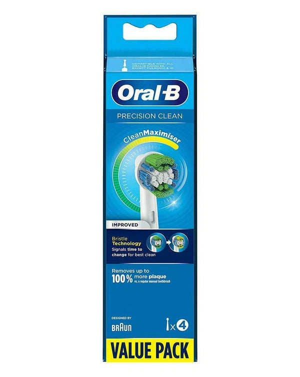 Oral-B Precision Clean Replacement Toothbrush Head with Clean Maximiser 4 Pack -