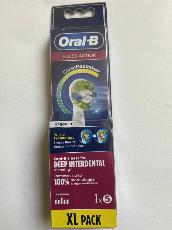 Oral-B FlossAction 5 White Toothbrush Refill Heads XL Deep Interdental Cleaning]