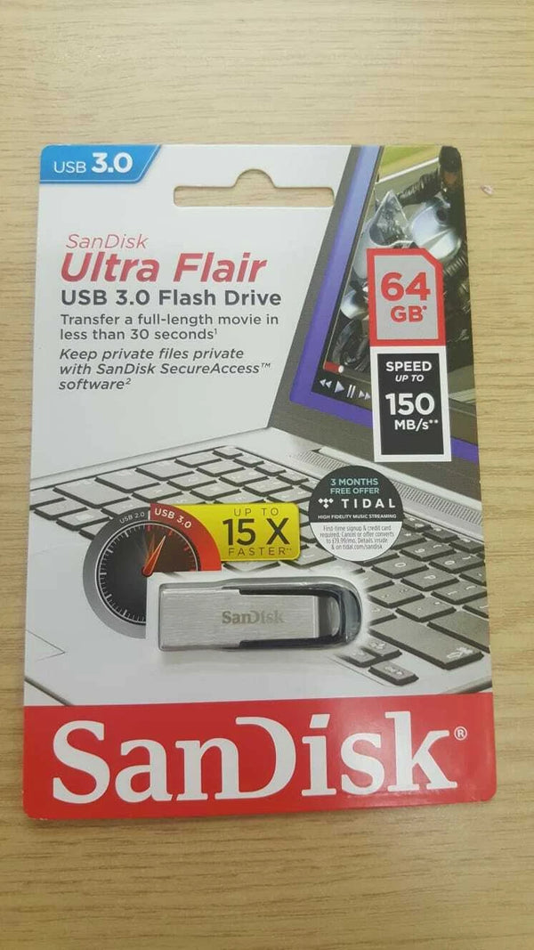 SANDISK Ultra Flair USB 3.0 Flash Drive /64GB