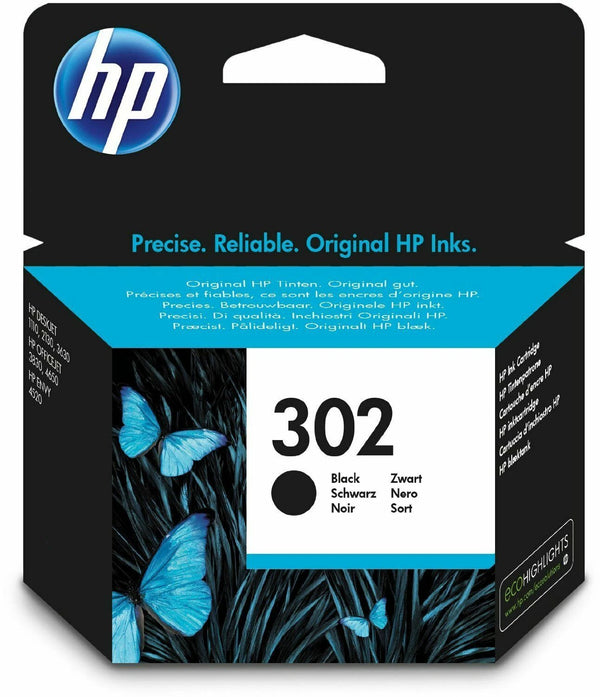 Original Genuine HP 302 Black Ink Cartridge for Envy 4520 4522 4523 4527-F6U66AE