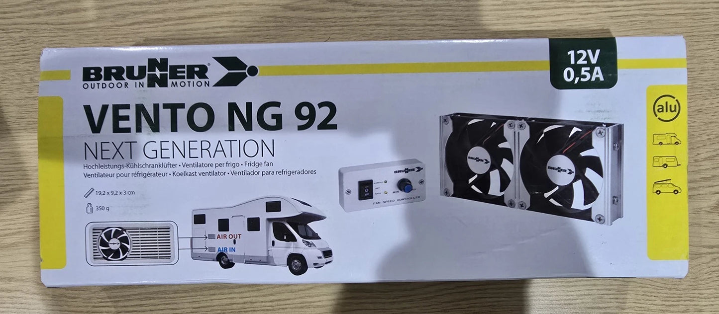 BRUNNER VENTO NG92 12V FRIDGE FAN  Adjustable Fans for Motorhome Caravan Fridge
