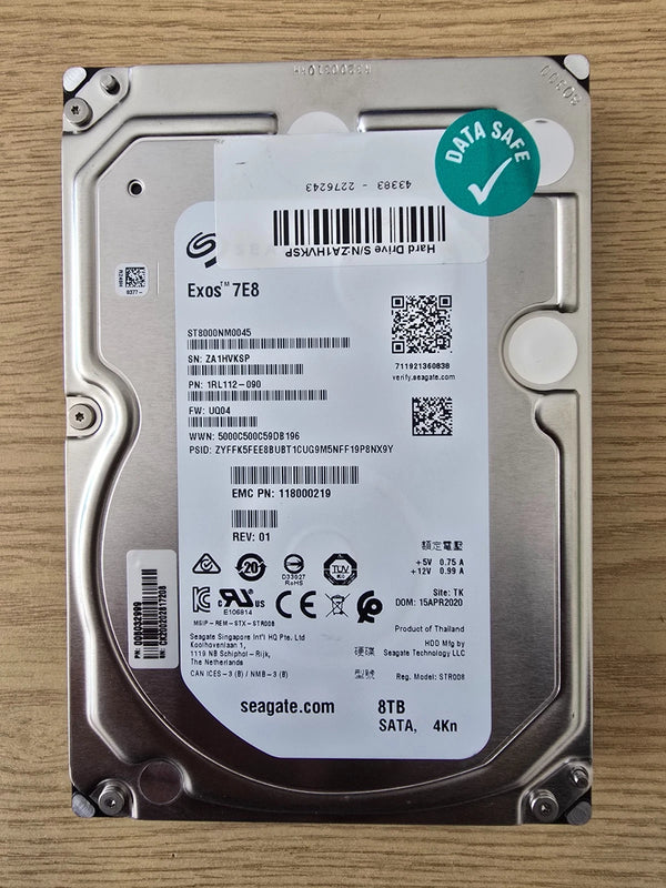 SEAGATE EXOS 8TB 7E8 SATA 4Kn ST8000NM0045 6Gb/s 3.5" - Low Used/Good Health
