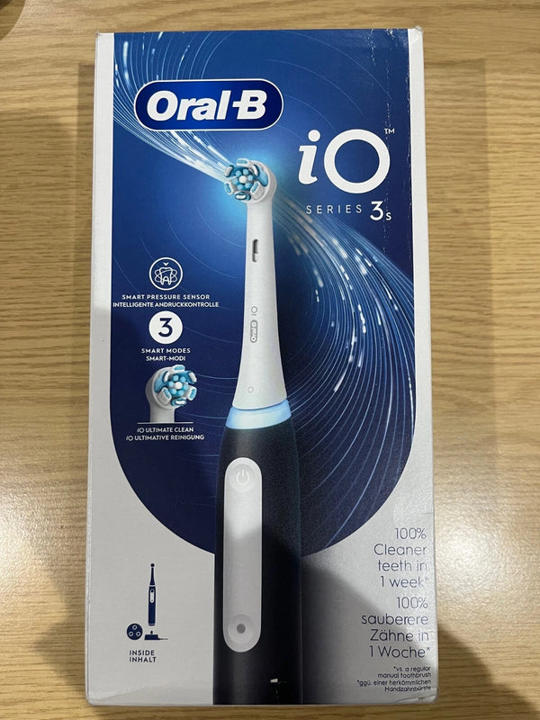OralB iO Series 3s Electric Toothbrush 3 Smart Modes Matt Black New BNIB