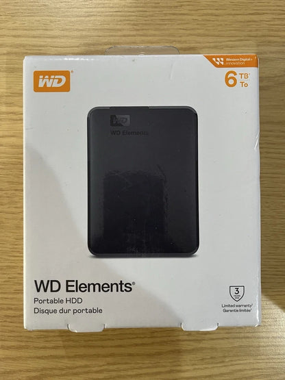 WD Elements Portable 6TB External Hard Drive Brand New Sealed