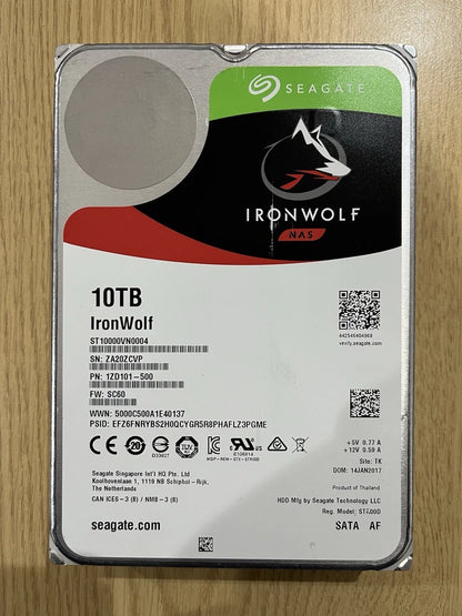 Seagate IronWolf 10TB HDD ST10000VN0004 Sata III 3.5" Used/Good Health